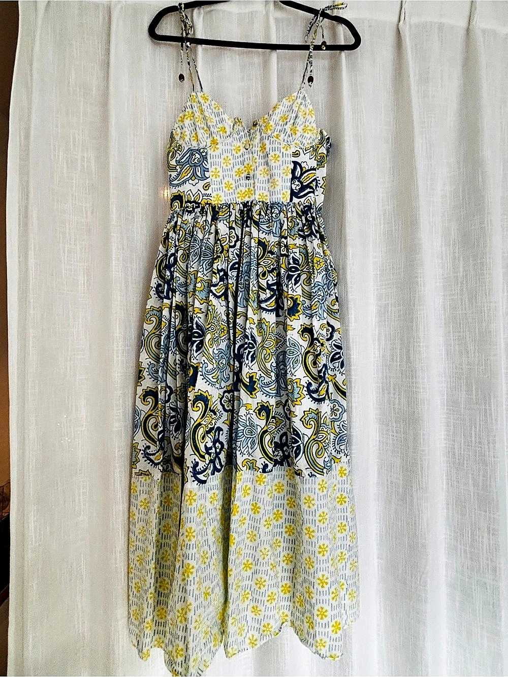 ASH & EDEN Shanto Bustier Midi Dress Floral Maxi White & Yellow